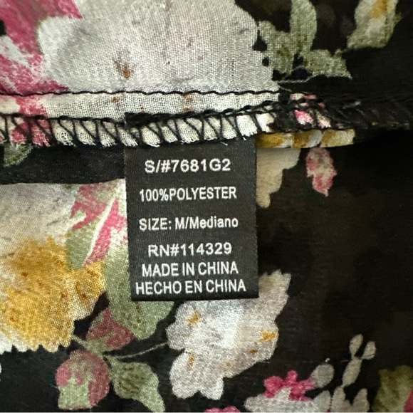 POETRY Medium Sheer Maxi Duster Chic Floral Tank  Summer Beach Bohemian Romantic - Picture 14 of 15